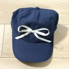 韓国　リボン付きキャップ