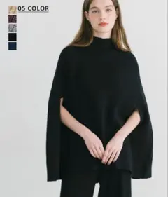 【新品•タグ付き】ベースメントオンライン　ケープニット ブラック