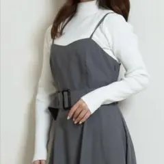 ハイネックリブニット