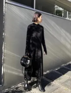 リムアーク High neck flare knit OP ブラック