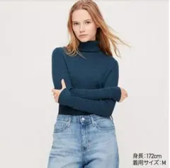 UNIQLO ユニクロ エクストラファインメリノリブタートルネックセーター