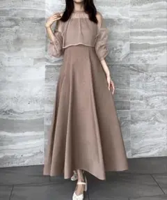 JUNOAH チュールボレロ＋フレアキャミワンピース　セット　オケージョン