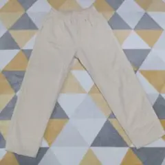 GUベージュ コーデュロイ薄手　ワイドパンツ　ゴムウエスト　メンズMサイズ