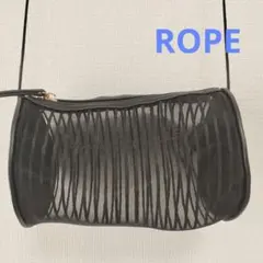 ロペ（ROPE'）黒ストライプ透け素材メッシュ ミニショルダーバッグのサムネイル