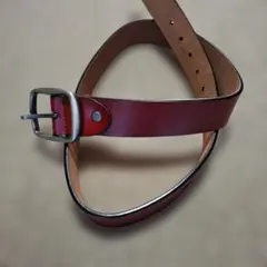 牛革レザー ベルト 金属バックル 幅約4cm　ブラウン