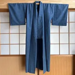 青系ストライプ 小紋着物