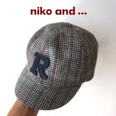 美品　niko and…／ニコアンド★　グレンチェック　ベースボールキャップ