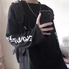 ロンT ダンス ストリート オルチャン 衣装 韓国 メンズ 黒 L