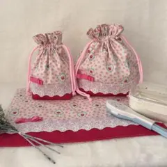 7⃣5⃣いちごがかわいいハートランチセット　入園入学準備　サイズオーダー可能