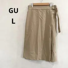 【ジーユー】　スカート　ベージュ系　無地　Lサイズ
