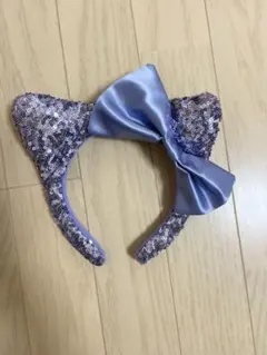 USJ ハローキティ カチューシャ 紫色 スパンコール