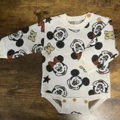 futafuta ミッキーマウスニットロンパース 80
