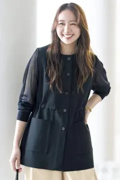 アンフィーロ フォルムニットジレ　Ｌ　ブラック 試着のみタグ付き