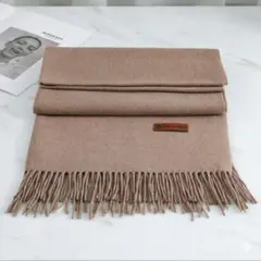 大判ストール マフラー カシミア風 高見え 防寒 あったか ベージュ