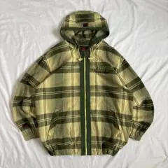 FUBU コットン　ジップパーカー　チェック　フブ