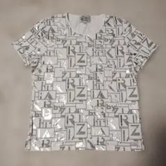 EVEX by KRIZIA 半袖Tシャツ ロゴ総柄 スパンコールのサムネイル