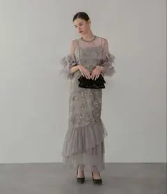 ANDREA&Co. エンブロイダリーシアーホルターワンピース ピンク - メルカリ
