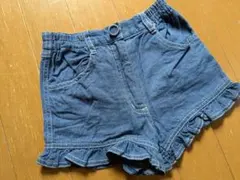 メゾピアノ ♪フリル付きデニムショートパンツ♪100