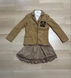 Frulala ベージュ ブレザー スカート ワイシャツ3点セット