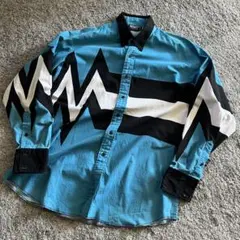 80s 90s 古着　BROOKS & DUNN 長袖シャツ ジグザグパターンのサムネイル