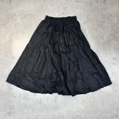 アーバンリサーチ フレアスカート 黒 フリー ウエストゴム ギャザー ロング