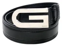 GUCCI ブラックベルト Gロゴバックル 箱付き