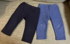 ユニクロ フリースレギンス 80 黒 青