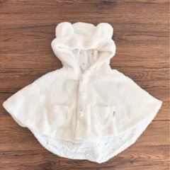 COMME CA ISM ポンチョ　赤ちゃん　ケープ　ボアケープ　ボアマント