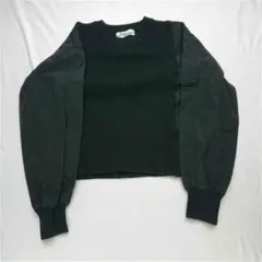 &ラシュッド 異素材切替ニットトップス ブラック系 レディース Mのサムネイル