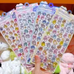 ぷくぷくシール 3D 立体　キラキラ　硬いタイプ　　4枚セット