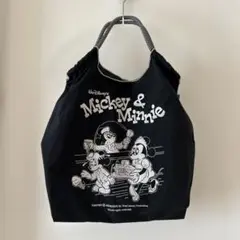✩24時間タイムセール✩ミッキー＆ミニー エコバッグ 黒