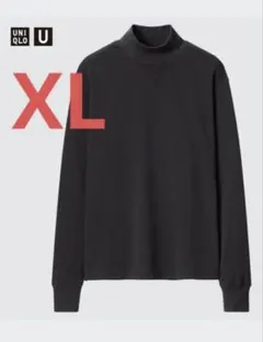 ユニクロU ◾️ヒートテックコットンモックネックT ◾️ブラック 黒 ◾️XL