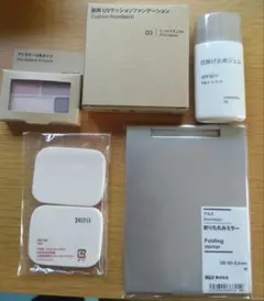 コスメセット UVファンデーション・アイシャドウ・日焼け止め・ミラー