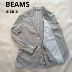 美品 BEAMS グレー ストライプ テーラードジャケット薄手ジャケット S