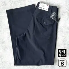新品タグ付き UNIQLO ジャージーバレルレッグパンツ ダークグレー Ｓサイズ