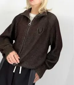 mily bilet ミックスライフダブルジップニットカーディガン