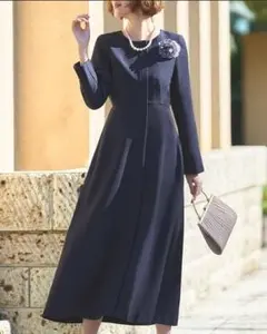 新品未使用 ルイルエブティック ジョーゼットフィット＆フレアロングワンピース