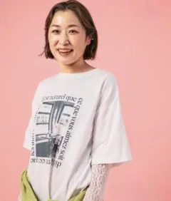 LEPSIM 袖レースレイヤード長袖T オフホワイト　F