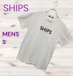 SHIPS シップス メンズ ロゴTシャツ 半袖 ホワイト 白 クルーネック