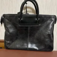 Kiefer neu 黒 レザー ビジネスバッグ 編み込みハンドル