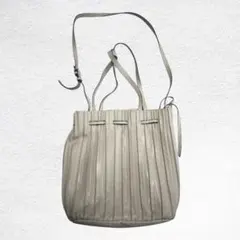 ZARA プリーツデザイン 2WAYショルダーバッグ グレージュ