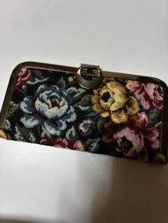 ゴブラン織り 花柄 がま口 財布　ミニ財布　ポーチ