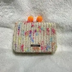 ニコアンド　niko and... ビーズ　ツイード　がま口　三つ折　財布