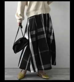 ラナン RANAN ビッグチェック フレアースカートのサムネイル