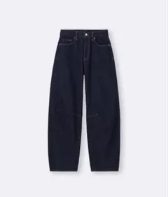 GU バレルレッグジーンズ 丈長め Mサイズ ネイビー