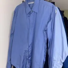 青のストレッチ長袖シャツのサムネイル