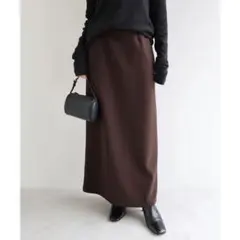 裏起毛 ポンチ ストレート スカート　evernavyのサムネイル