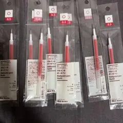 無印良品 ゲルインキボールペン替芯 0.3mm レッド 8本セットのサムネイル