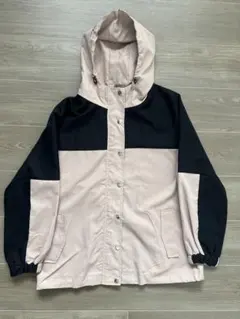 バイカラー フード付き マウンテンパーカー レディース フリーサイズ