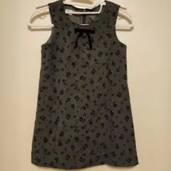【120cm】花柄 ワンピース グレー a.v.v